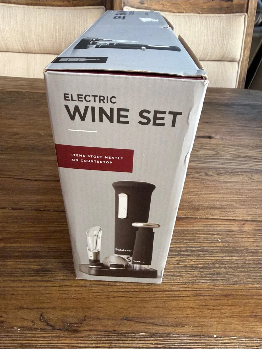 Rabbit Electric Wine Set - Black and Silver